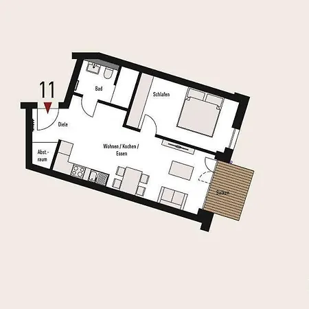 Ensemble 11 Blau Apartment *